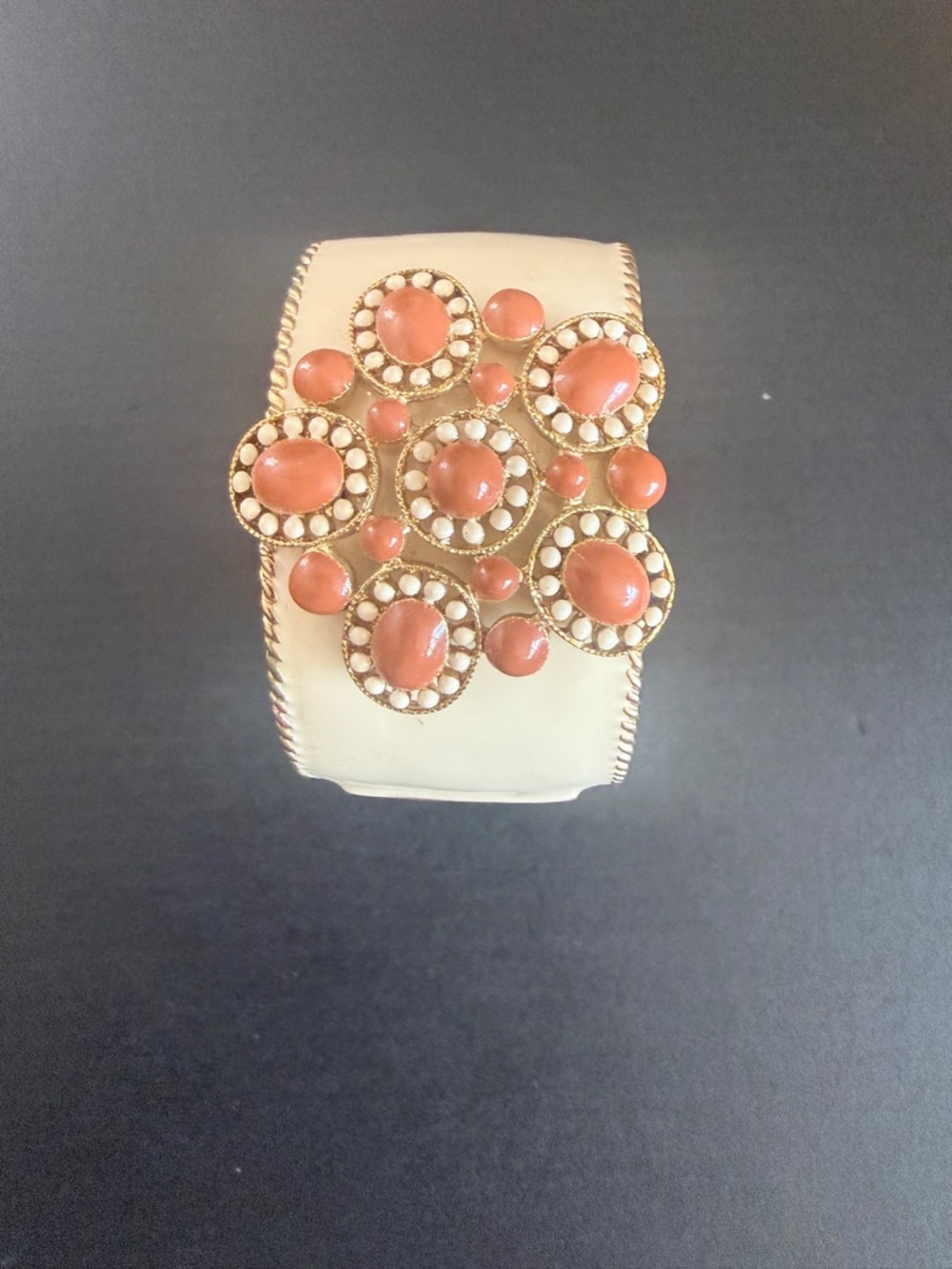 Stella and Dot Gold-Tone Coral Cluster Cuff Bracelet - Women Jewelry